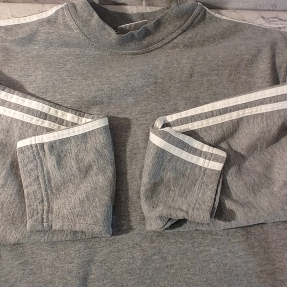 Adidas 3 Stripes Vintage 90's Long Sleeve Medium Gray Sweatshirt - Picture 5 of 12